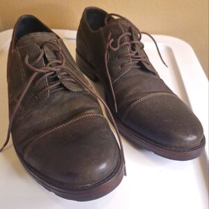 Clarks Denton Cap Lace Up Oxford Dress Shoe Brown Men's Size 10